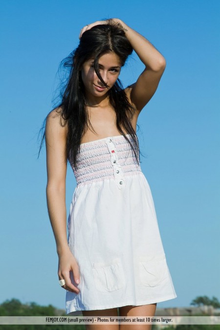 Соблазнительная брюнеточка Malina A решила позировать голой в солнечный летний денек