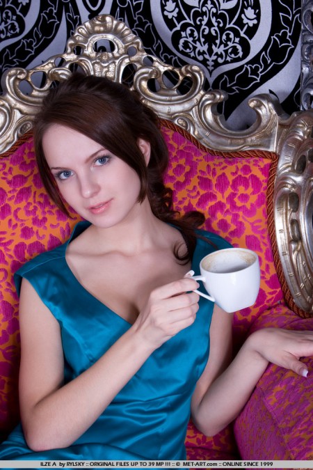 Длинноногая клевая брюнетка Ilze A на каблуках показала свою нежную киску